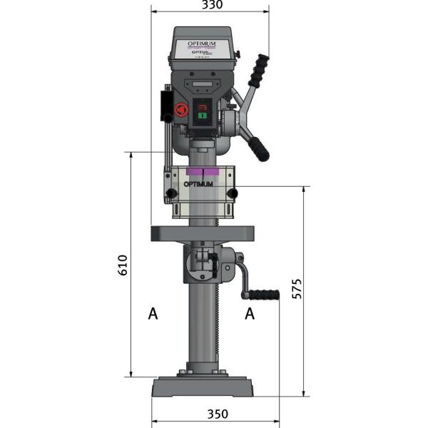 OPTIdrill D23Pro Tischbohrmaschine 230V mit Keilriemenantrieb